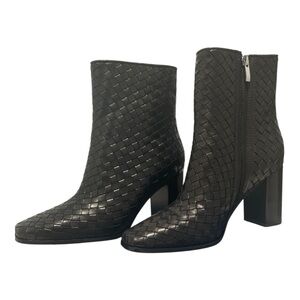 PAIGE Frances Woven Black Leather boots 8.5